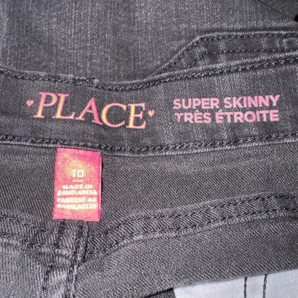 PLACE Super Skinny Black Jeans girls Size 10